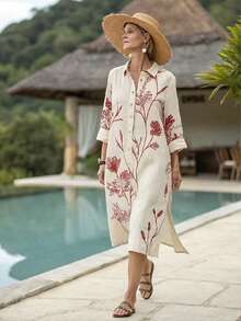 Isle Nomé Women's Short Printed Vacation Dress For Summer - Multicolor - View 3