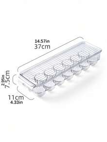 1 Estante de almacenamiento de huevos de PET con múltiples especificaciones, 14 y 12 rejillas transparentes para refrigerador para ordenar huevos, se pueden apilar contenedores de protección de huevos, adecuado para salas de almacenamiento, refrigeradores y cocinas - transparente - Ver 10