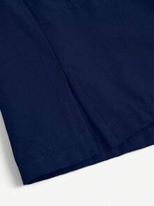 TaskEZ Chaqueta de uniforme de scrub con cremallera y manga raglán de unicolor - Azul Marino - Ver 4