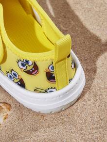 SpongeBob SquarePants | SHEIN 一雙兒童包頭涼鞋，防撞趾頭設計，防滑耐磨透氣沙灘涼鞋 - 黃色 - 查看 10