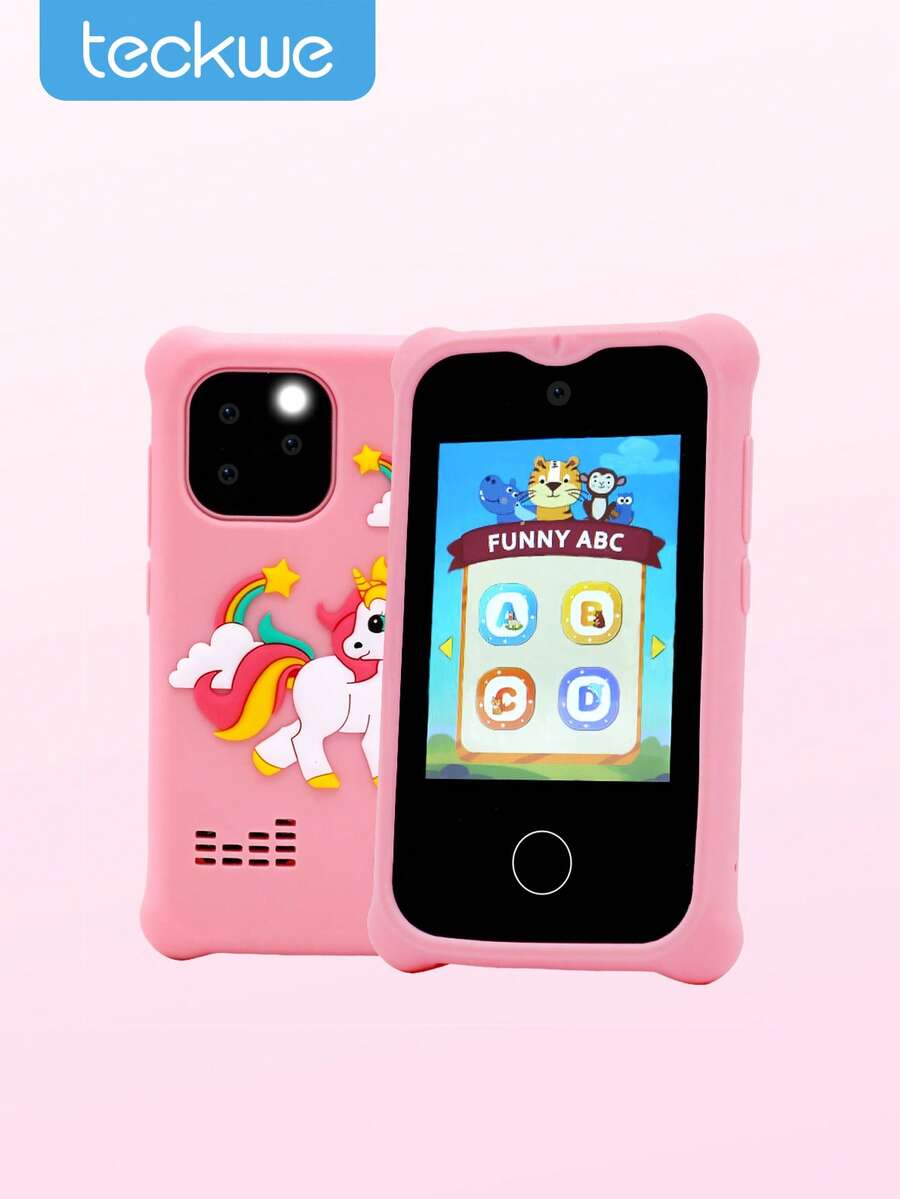 Teckwe Children's Mobile Phone,ABS&Silicone,2.8-Inch IPS Screen, 600 MAh, Type-C USB 5V/1A, 2MP - Multicolor - View 1