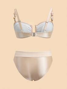 Travachic Summerbeach 女款百褶細肩帶上衣與下身比基尼套裝 - 白色 - 查看 2