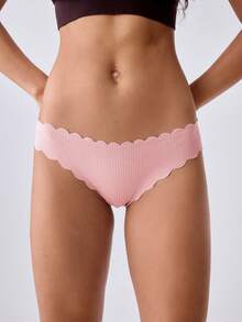 Loungeista 4pcs Women's Solid Color Cotton Briefs With Curved Hem - Multicolor - View 1