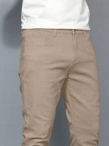 IRON GLYPH Men's Solid Color Jeans - Khaki - View 5