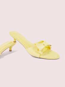 CUCCOO DOLLMOD Women's Shoes, Spring And Summer, Bow Decoration, Open Toe, Kitten Heel, Daily Casual, Sweet Pink Sandals. - goose yellow - View 2