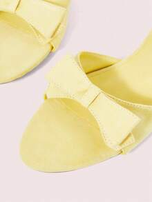 CUCCOO DOLLMOD Women's Shoes, Spring And Summer, Bow Decoration, Open Toe, Kitten Heel, Daily Casual, Sweet Pink Sandals. - goose yellow - View 5