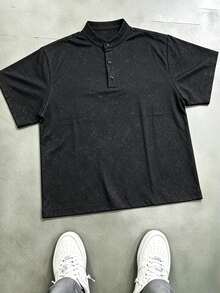 Gym Rark Men's Slogan Print Short Sleeve Casual Sports Polo T-Shirt, Gym - Black - View 2