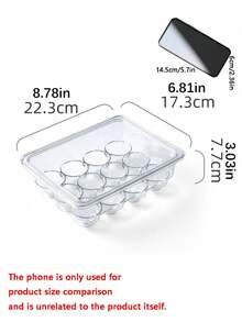 1 Estante de almacenamiento de huevos de PET con múltiples especificaciones, 14 y 12 rejillas transparentes para refrigerador para ordenar huevos, se pueden apilar contenedores de protección de huevos, adecuado para salas de almacenamiento, refrigeradores y cocinas - transparente - Ver 8