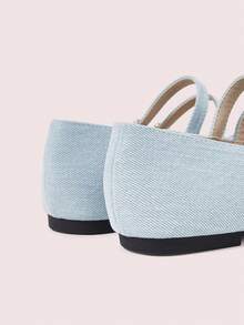 CUCCOO DOLLMOD Ladies Vintage Round Toe Light Blue, Double Stripe Mary Jane - Light blue - View 6