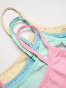 SHEIN Girlism 青少年女孩針織簡約休閒彩色馬卡龍色細肩帶背心 4件組驚喜盒 [隨機8款，發送4款] - 彩色 - 查看 3
