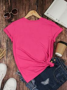 NostaNoir Slogan Graphic Tee Made In The 80's All Original Parts - Hot Pink - View 2