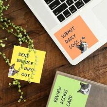 3/6/9 Pcs Cute Cat Sticky Notes Set, 3 Inch X 3 Inch Black Cat Self-Adhesive Memo Pads, Fun Notepad Set, Cat Stationery, Kawaii Sticky Notes, Gift For Cat Lovers, Office Desk Decor, School Supplies - multicolor - View 5