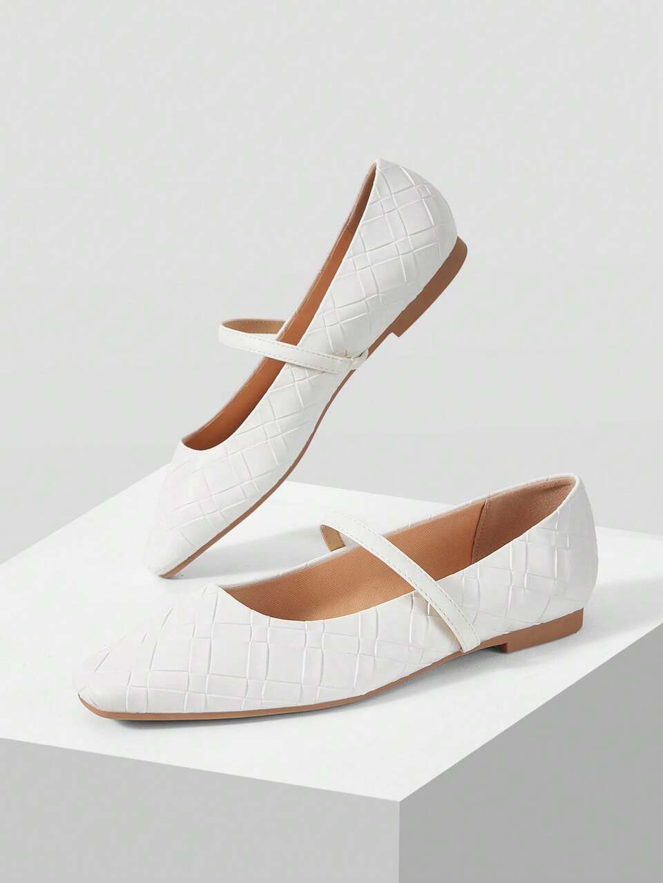 WOMEN PU LEATHER SQUARE TOE FLATS VALENTINE'S DAY