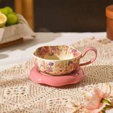 Elegant Lily Of The Valley Pattern Cup, Saucer And Spoon Set - Ideal For Coffee, Afternoon Tea And Home Use, Also A Perfect Gift For Festivals And Weddings - Multicolor - View 16