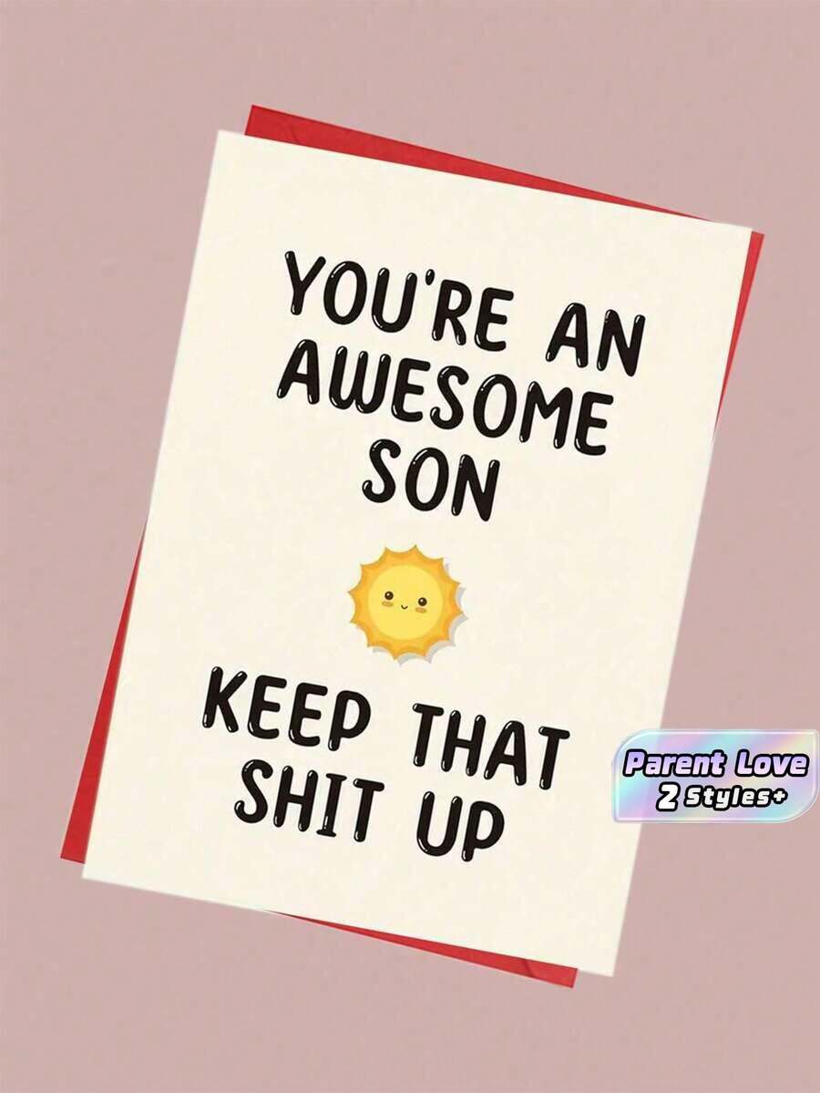 1PC Fun Greeting Card For Son Suitable For Parents To Give To Children's Birthday Card (Send Random Color Styles) - Greeting cards for children - View 1