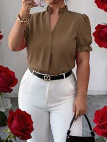 Women Blouses & Shirts - Camel - View 4