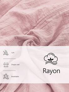 Aalyst 女款春/秋/冬法式優雅奢華極簡高階設計休閒度假通勤舒適素色天絲人造絲面料圓領腰部打結後背打褶彈性腰A字長袖襯衫 - 粉色 - 查看 4