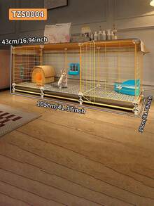 1pc Indoor Rabbit Villa With Tray Easy To Clean Pet Cage Guinea Pig Dutch Pig Mini Rabbit And Other Small Animals - Assembled Version - View 11