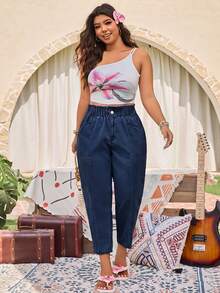 EMERY ROSE Pantalones casuales de moda con lavado al tobillo - Azul Marino - Ver 6