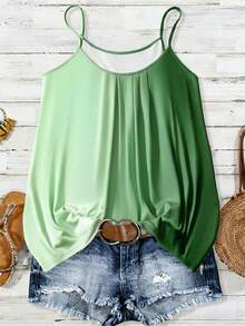 Linhara Atasan Tank Top Camisole Longgar Kasual Warna Gradien untuk Wanita Ukuran Plus - MultiWarna - View 1