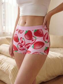 Nora Wilde Celana Boxer Wanita Motif Stroberi Sweet And Lovely (Satu Potong) - MultiWarna - View 3
