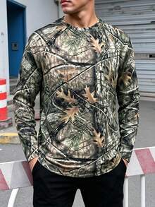 Men's Casual Random Print T-Shirt, Spring/Autumn - Multicolor - View 3