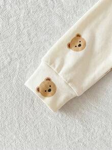 Baby Boy Cute Casual Fitted Cartoon Pattern Knit Long Sleeve Loungewear Set - Multicolor - View 3