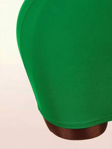 Bumpella Vestido mini ajustado de parches de encaje y bloques de color deportivo - Verde - Ver 6