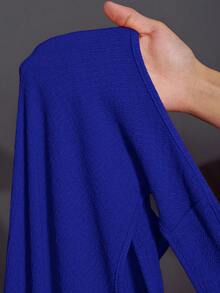 Slaydiva Early Spring Sleeveless Solid Color Plus Size Jumpsuit For Women - Royal Blue - View 7
