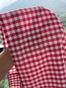 Comfortcana Plus Size Women's Summer Casual Vacation Style Print Babydoll Top - Red - View 9