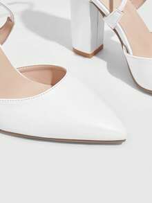 CUCCOO SZL Zapatos de tacón alto para mujer, tacones de graduación, tacones de fiesta para fiestas de verano, estilo elegante y chic, genial para Navidad, fiesta de Año Nuevo, fiesta de Valentín, salida nocturna - Blanco - Ver 12