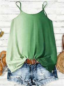 Linhara Atasan Tank Top Camisole Longgar Kasual Warna Gradien untuk Wanita Ukuran Plus - MultiWarna - View 2