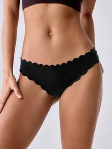 Loungeista 4pcs Women's Solid Color Cotton Briefs With Curved Hem - Multicolor - View 9