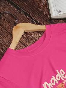 NostaNoir Slogan Graphic Tee Made In The 80's All Original Parts - Hot Pink - View 3