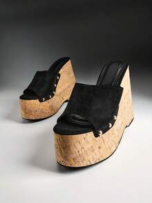 SHUZIA Women Platforms & Wedge Sandals - Black - View 6