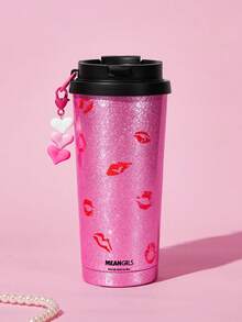Mean Girls | SHEIN 500ml /16 Oz 真空保溫不鏽鋼杯，1個防漏蓋，適用於熱飲/冷飲，適用於大多數杯架，禮品創意，派對，節日，情人節 - 玫紅色 - 查看 2