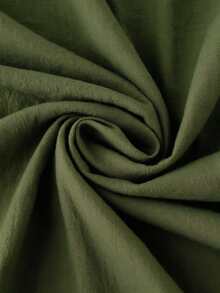 Balvessa Vestido largo elegante y romántico con bloques de color y volantes para mujer - Verde militar - Ver 4