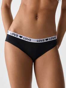 Loungeista 6pcs/Pack Women's Low Waist Panties Set, Letter Waistband, Comfortable, Sexy Seamless Underwear, Solid Color Shorts, Suitable For Halloween, Autumn - Multicolor - View 4