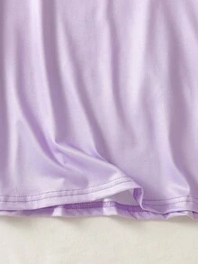 2pcs/Set Young Girl Cute Cartoon Sheep Print Sleepwear Set, Includes Pink & Gray Short Sleeve Long Nightgown - Multicolor - View 7