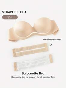 Bralution Underwire Bra With 2 Packs Bra Strap - Apricot - View 2