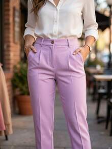 Pantalon para vestir de mujer - Rosa - Ver 3