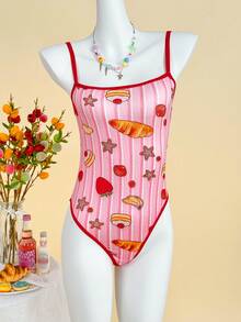 PetitDoll 1pc Women Comfortable Cute Sexy Bodysuit - Pink - View 6