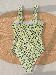 Swim Lushoire Springbreak 女款素色抓皺肩帶極簡主義一件式泳衣 節慶波希米亞風 - 彩色 - 查看 3