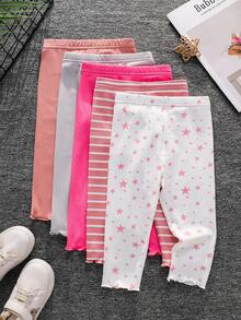 Bubblio Quần len dệt họa tiết chấm bi & ngôi sao, lưng thun, phong cách thường ngày dễ thương đa năng cho bé gái - Nhiều màu - Xem 2