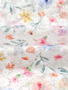 SHEIN Glamorique Kids 女童無袖公主正式禮服，精緻刺繡白色印花，背後可拆卸大蝴蝶結，7歲生日新娘婚禮禮服 - 彩色 - 查看 9