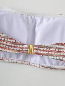 Travachic 女款花卉印花平口比基尼套裝，夏季女裝，女款泳衣，女款泳裝 - 彩色 - 查看 4