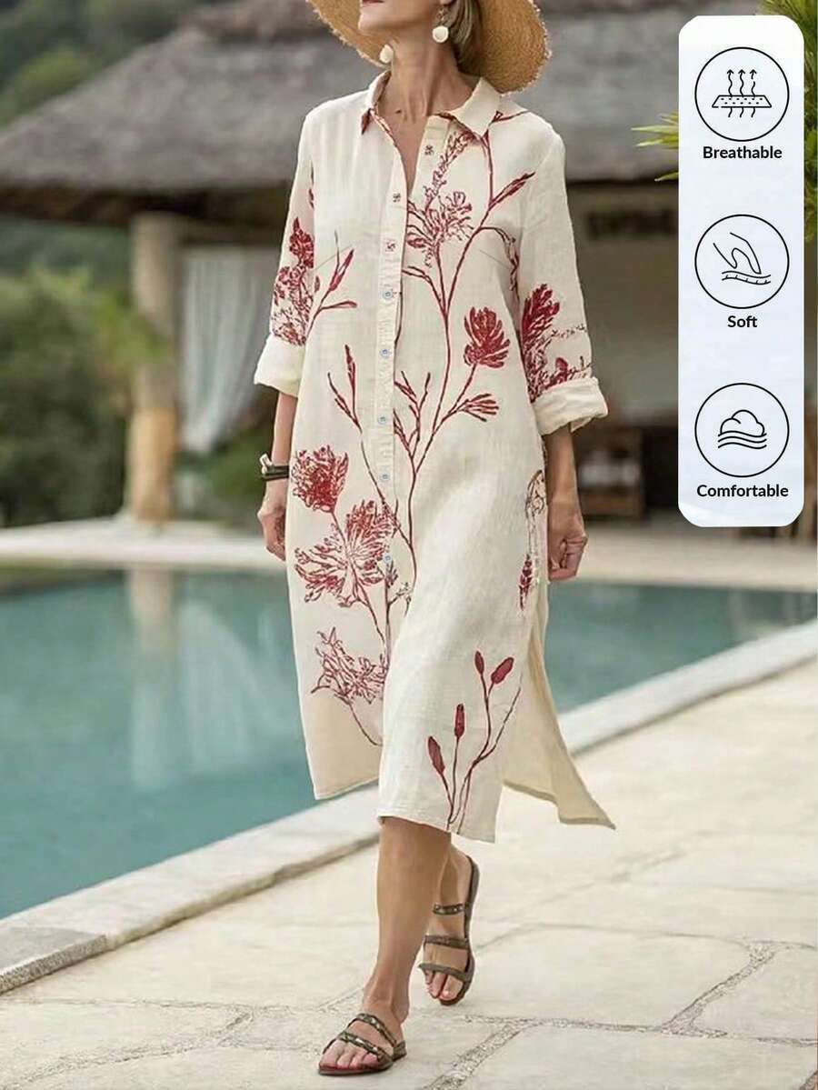 Isle Nomé Women's Short Printed Vacation Dress For Summer - Multicolor - View 1