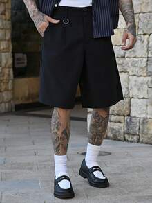 Devon Thys Men's Casual Loose Fit Shorts, Business Business Office Shorts, Gift For A Boyfriend Or Husband - Black - View 5