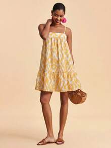 Travachic Women's Casual Vacation All-Over Print Spaghetti Strap Mini Dress - Multicolor - View 4