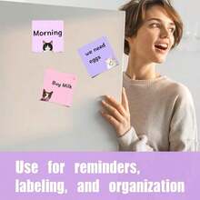 3/6/9 Pcs Cute Cat Sticky Notes Set, 3 Inch X 3 Inch Black Cat Self-Adhesive Memo Pads, Fun Notepad Set, Cat Stationery, Kawaii Sticky Notes, Gift For Cat Lovers, Office Desk Decor, School Supplies - multicolor - View 7